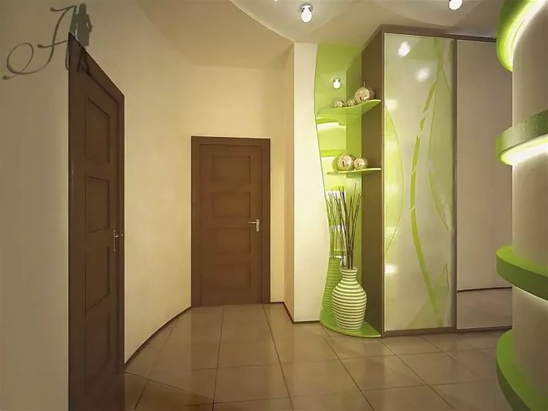 Прихожая в фисташковом цвете
