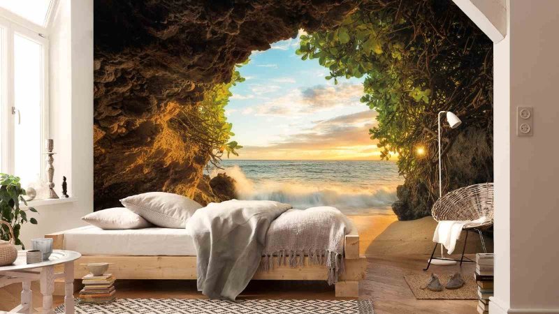 Фотообои в интерьере спальни