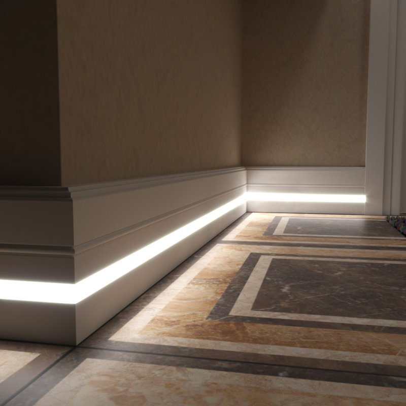 Напольный плинтус с подсветкой pn 120 led евровуд