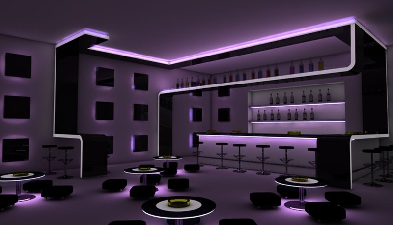 Неоновый бар interior design