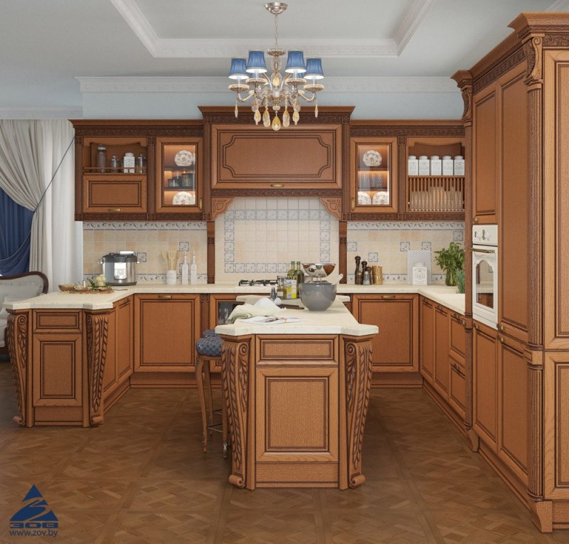 Кухня мадейра из массива ясеня