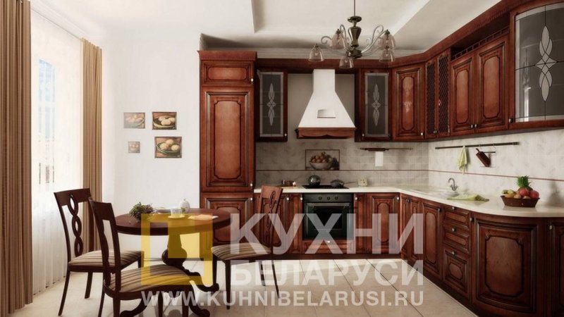 Кухня в классическом стиле коричневая