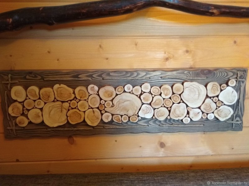 Панно из можжевельника для бани