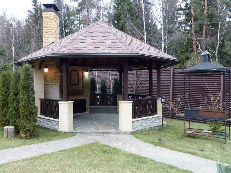 Мангальная зона беседка