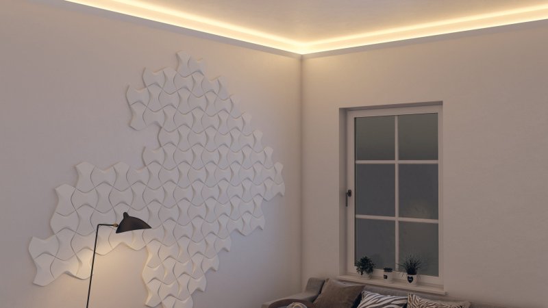 Гипсовая световая 3d панель synthes
