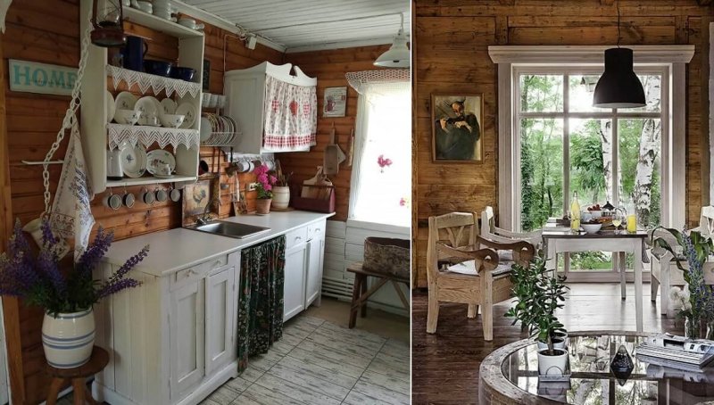 Деревенская кухня интерьер в старом доме