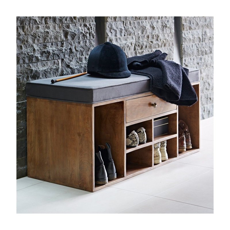 Entryway shoe rack bench
