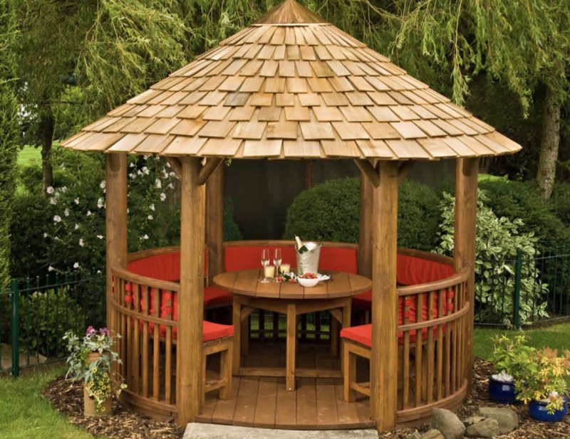 Wooden gazebo беседки