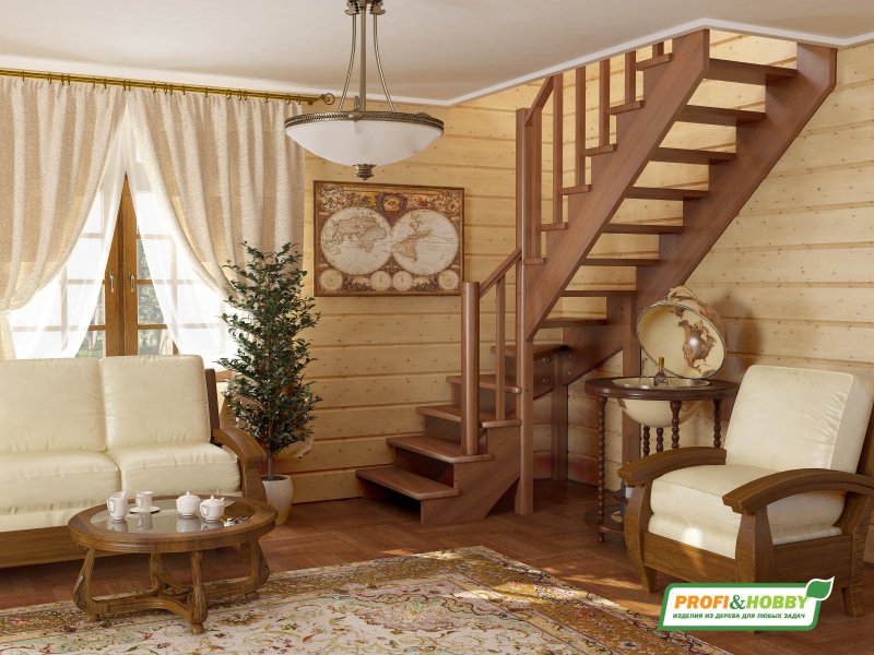 Лестница к001м1 с подступенками