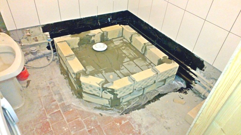 Душевой поддон из кирпича