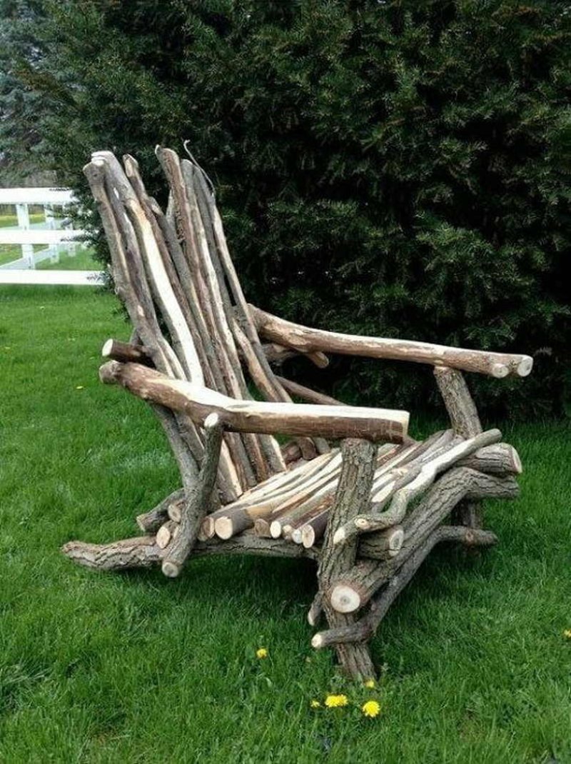 Садовая мебель из веток