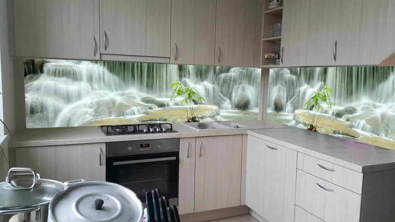Фартук для кухни водопад