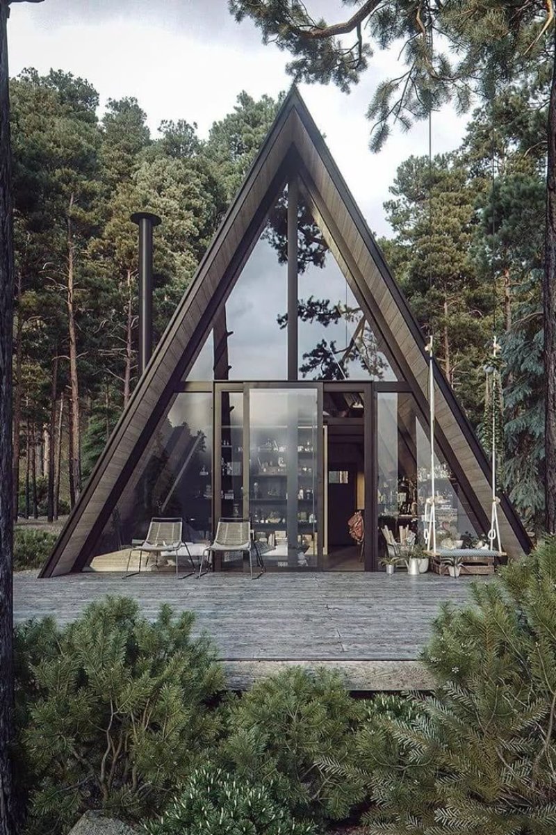 Дом шалаш а frame house