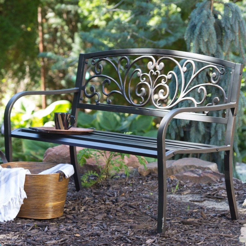 Cast iron garden bench