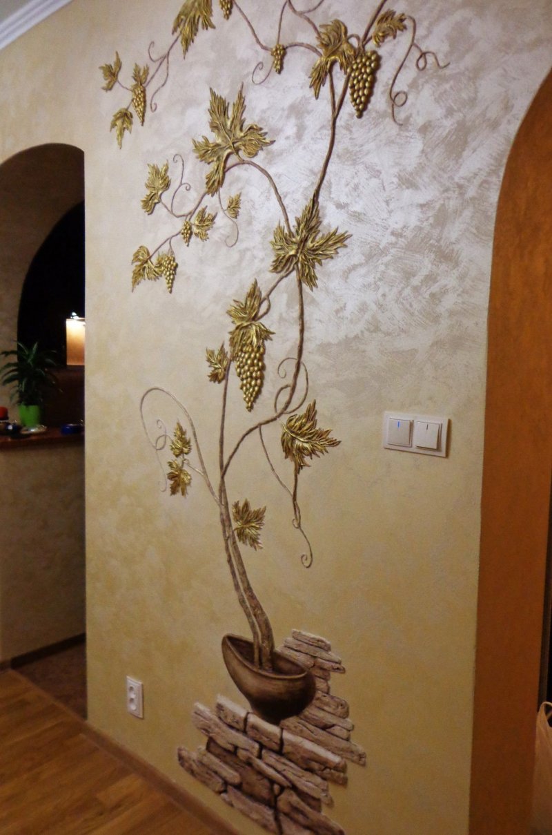 Барельеф виноградная лоза