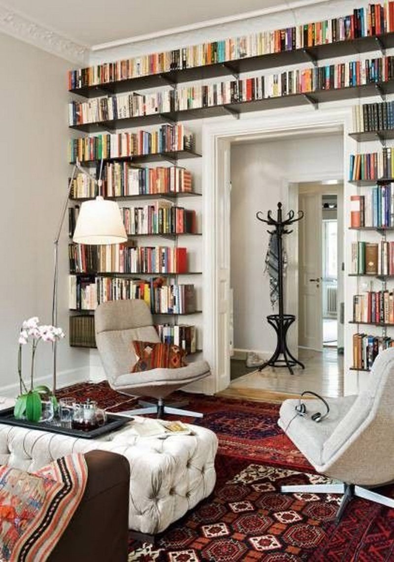 Книжные стеллажи в интерьере