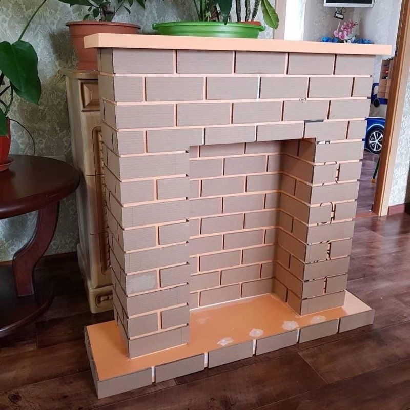 Камин из картона