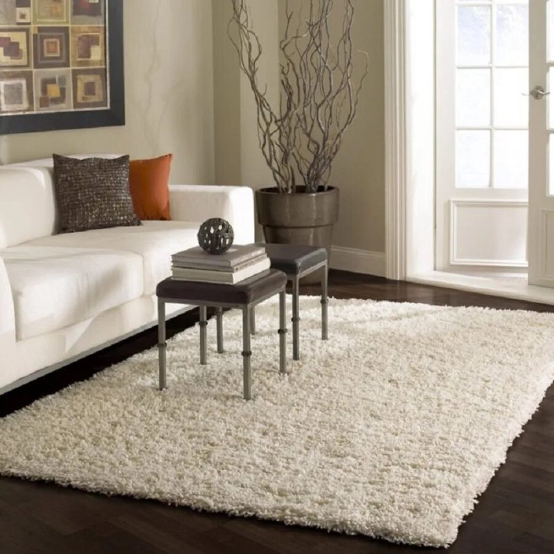 Ковр luxury shaggy white