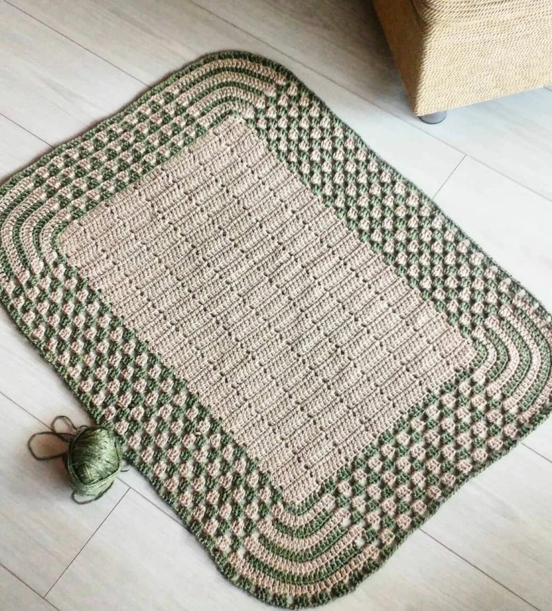 Прямоугольный коврик из джута