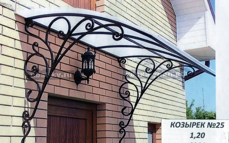 Кованые козырьки над крыльцом