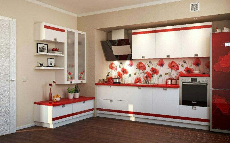 Кухня в красном цвете