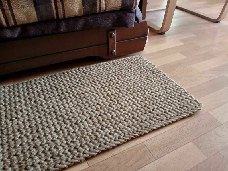Прямоугольный коврик из джута