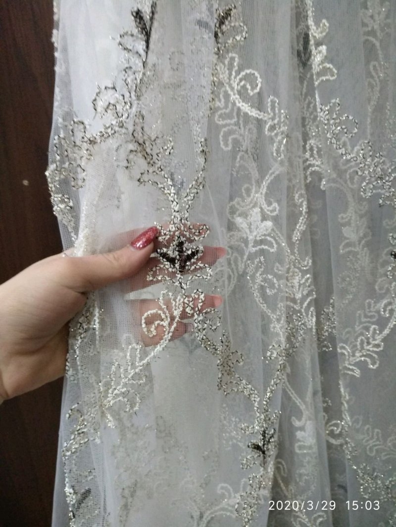 Тюль с вышивкой