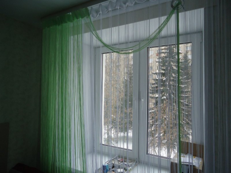 Нитяная штора кисея