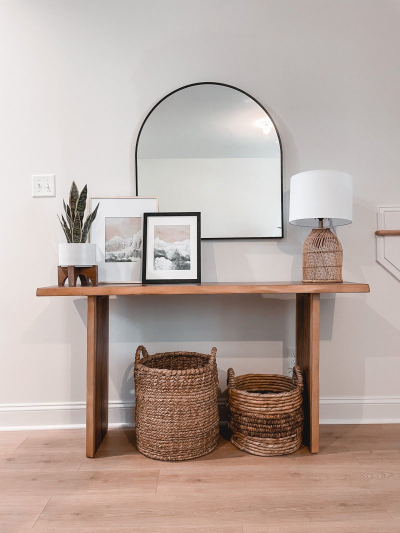 Console table with mirror