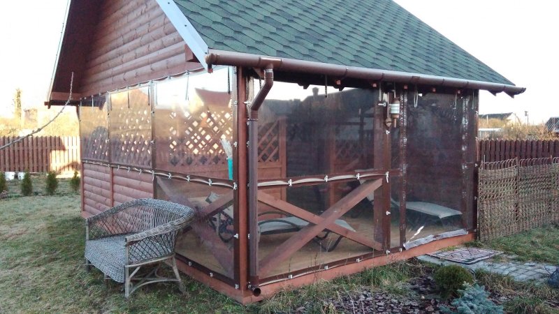 Мягкие окна из пвх для беседок и террас в леруа мерлен