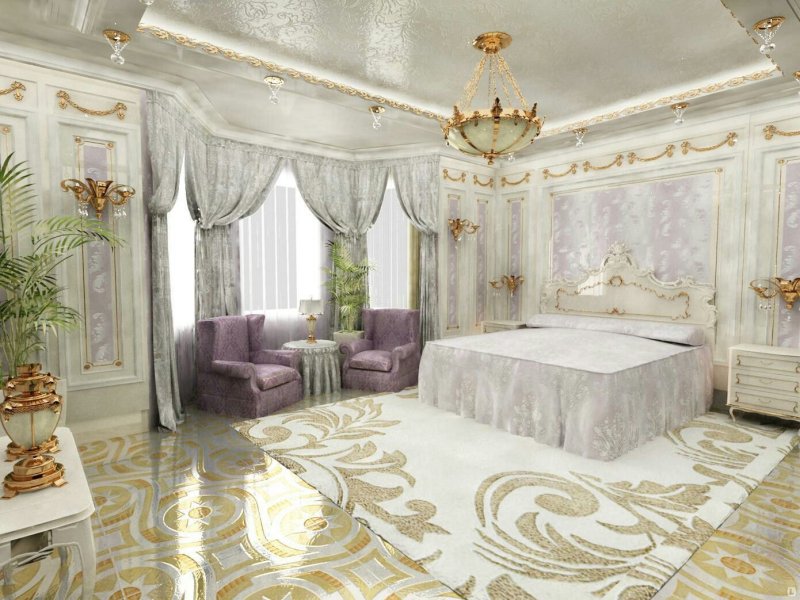 Лепнина в интерьере спальни
