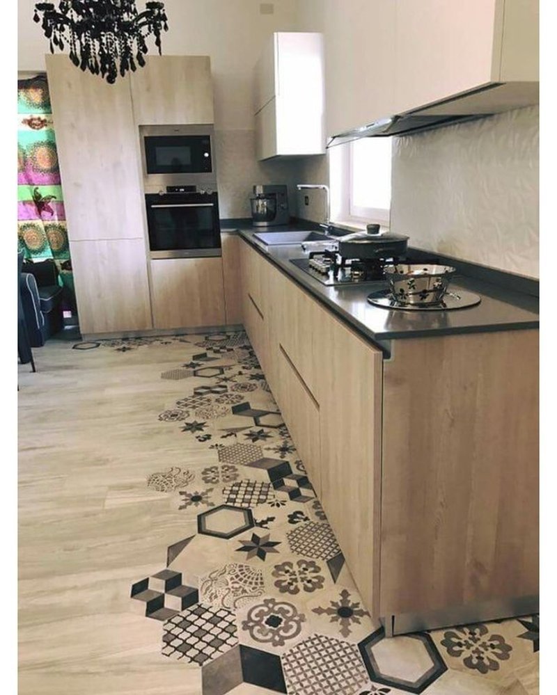Плитка на пол в кухне