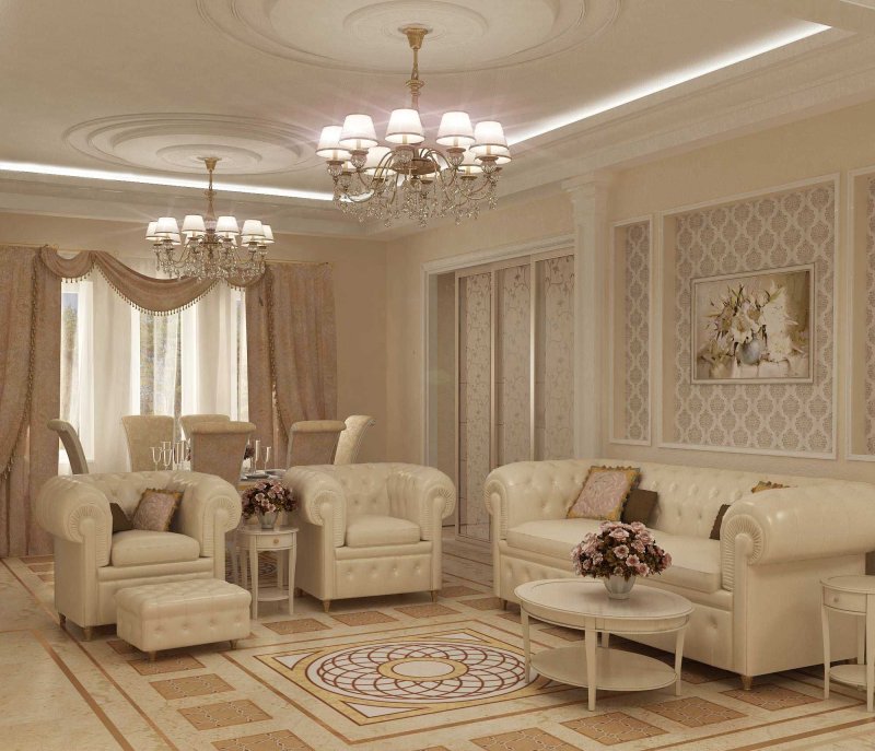 Интерьер гостиной классика
