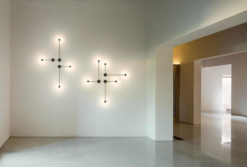 Бра vibia pin wall light black