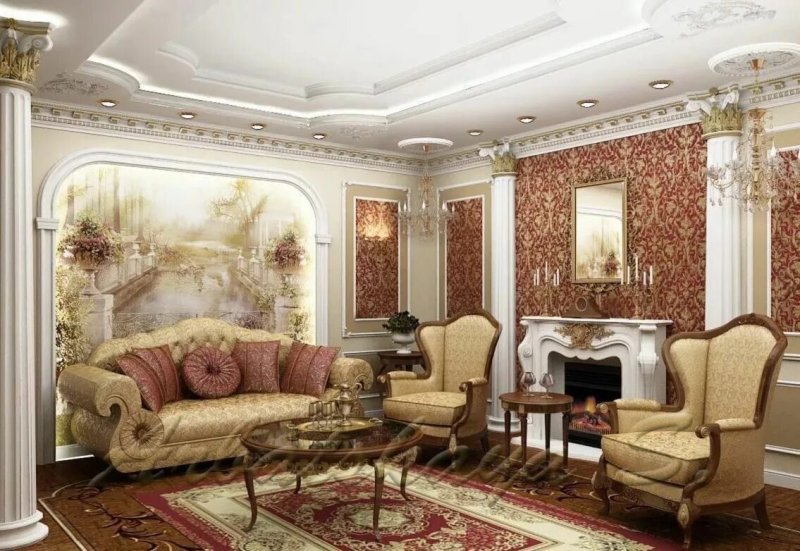 Гостиная ампир барокко