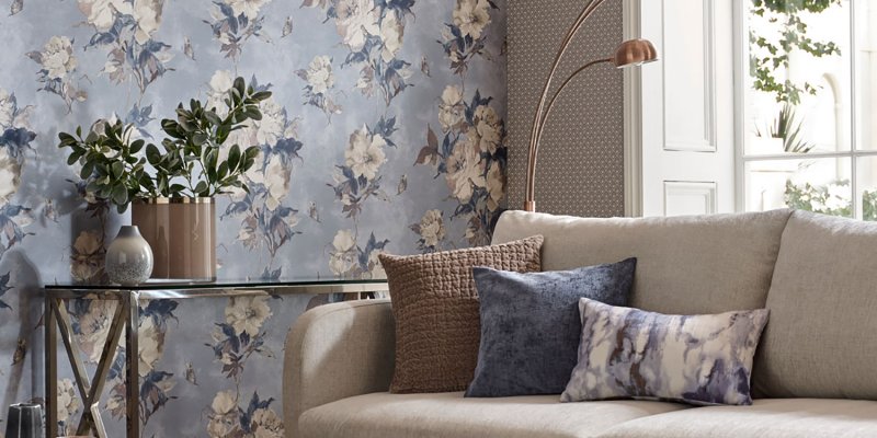 Обои wallcoverings camellia leonora denim