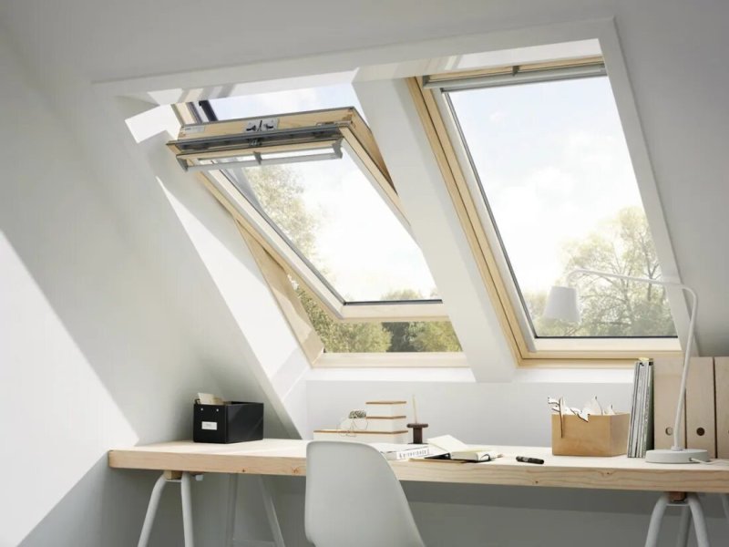 Мансардное окно velux whiteline дизайн glu