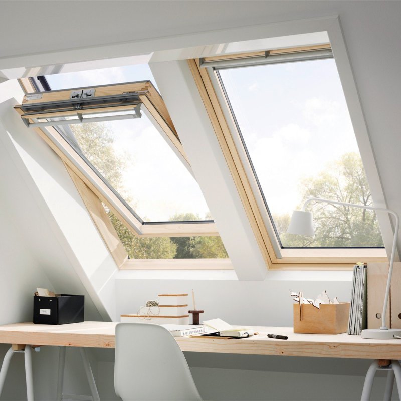 Мансардное окно velux whiteline дизайн glu
