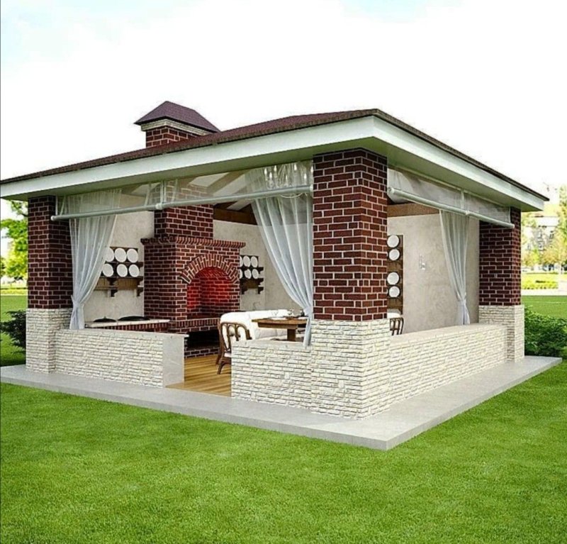 Кирпичная беседка