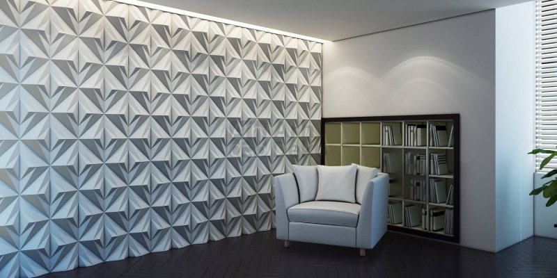 Гипсовая 3d панель гекса