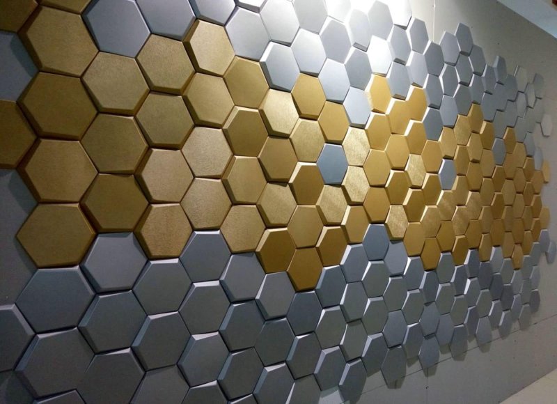 Гипсовые стеновые панели соты hexagon