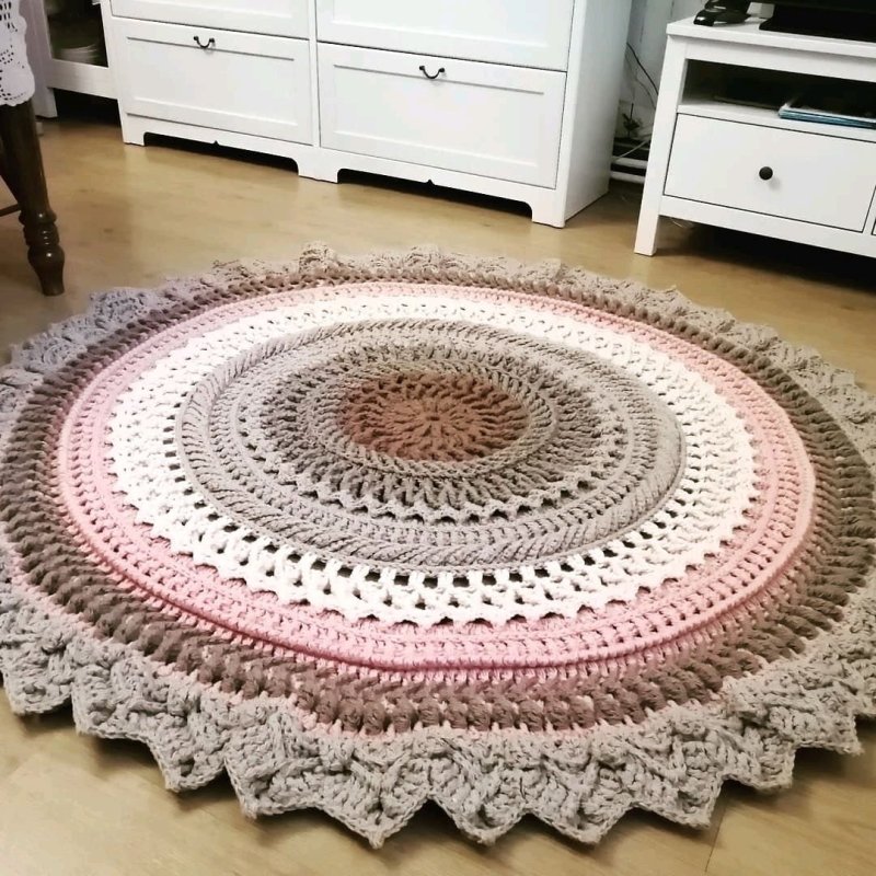 Круглые коврики крючком