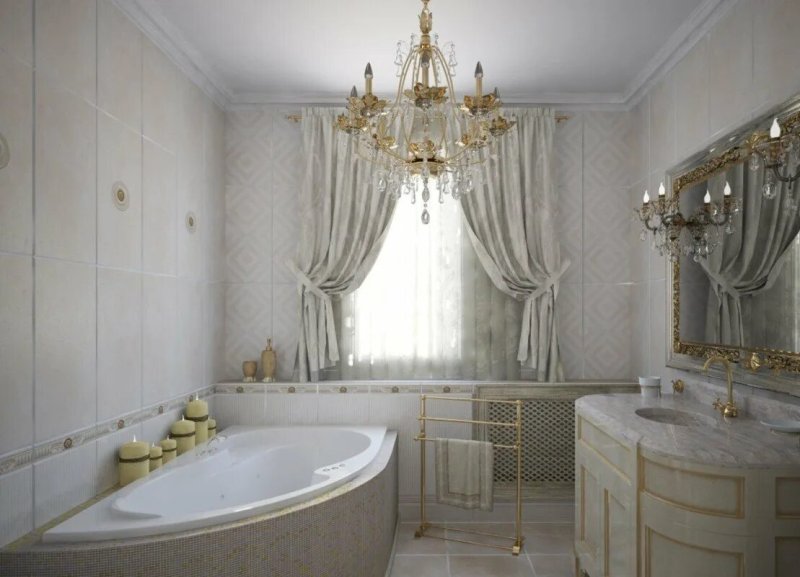 Маленькие ванные комнаты в классическом стиле