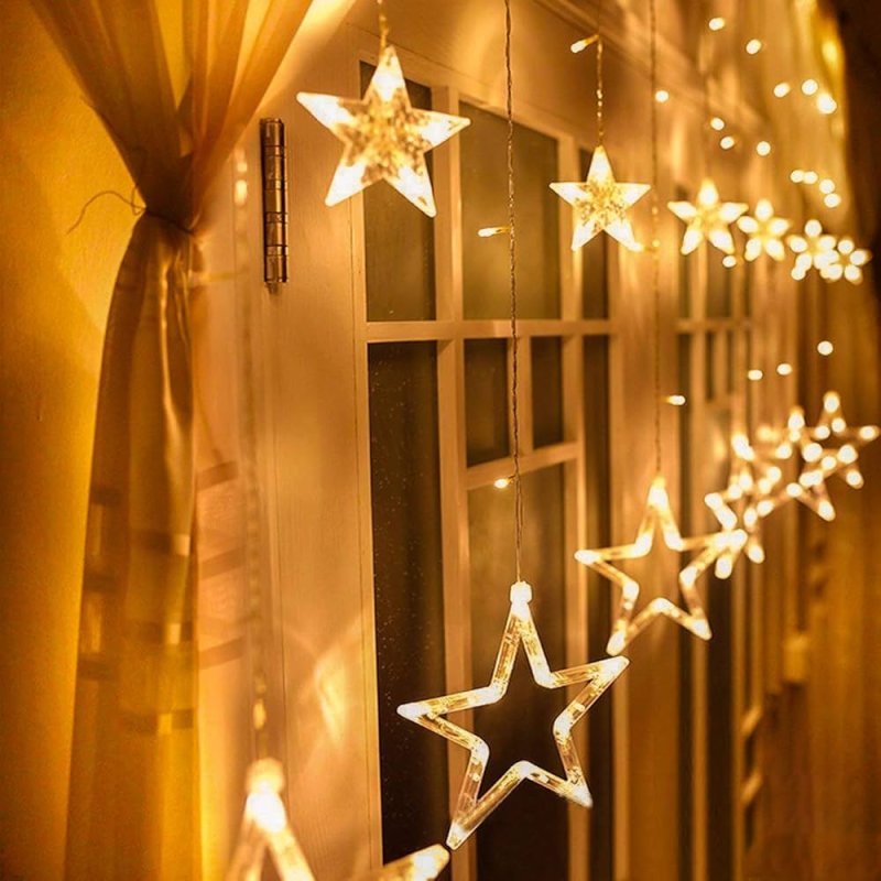 Гирлянда штора звезды led five-pointed