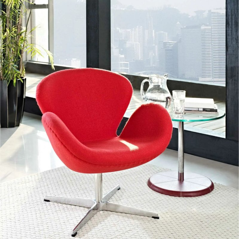 Кресло swan chair красный