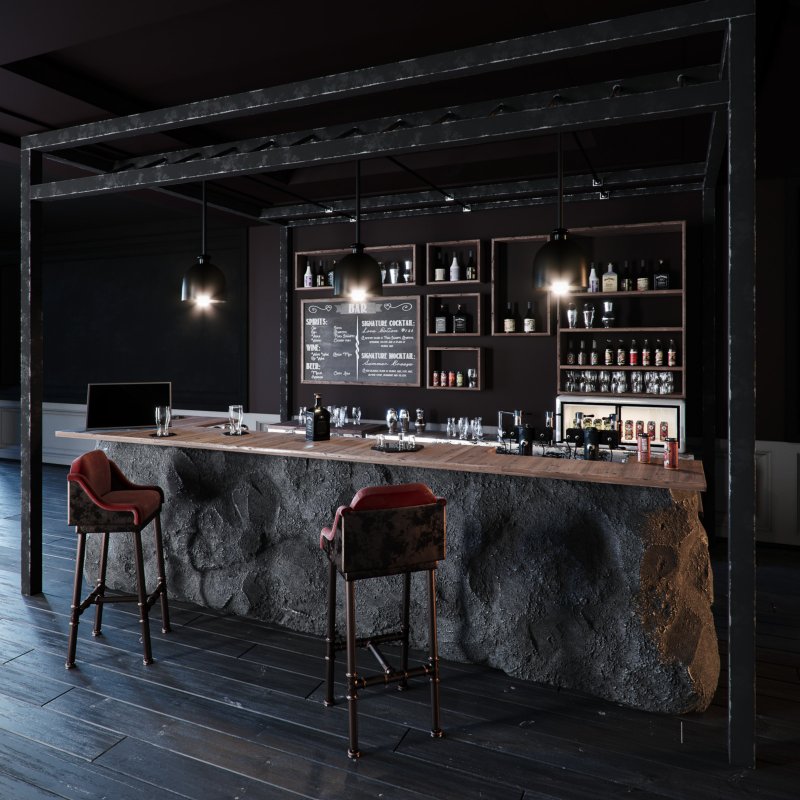 Барная стойка loft кафе