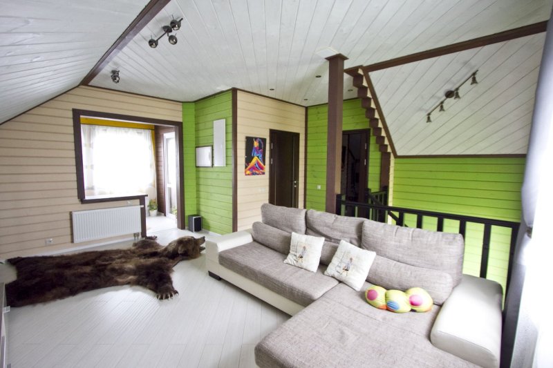 Tikkurila зеленый имитация бруса