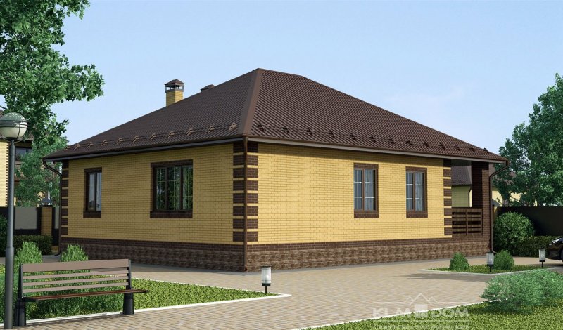 Дом из кирпича одноэтажный 80 кв м
