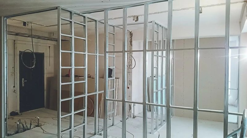 Каркас для гипсокартона из профиля перегородка