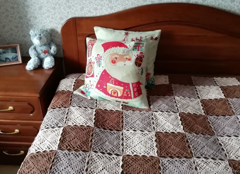 Плед на диван крючком